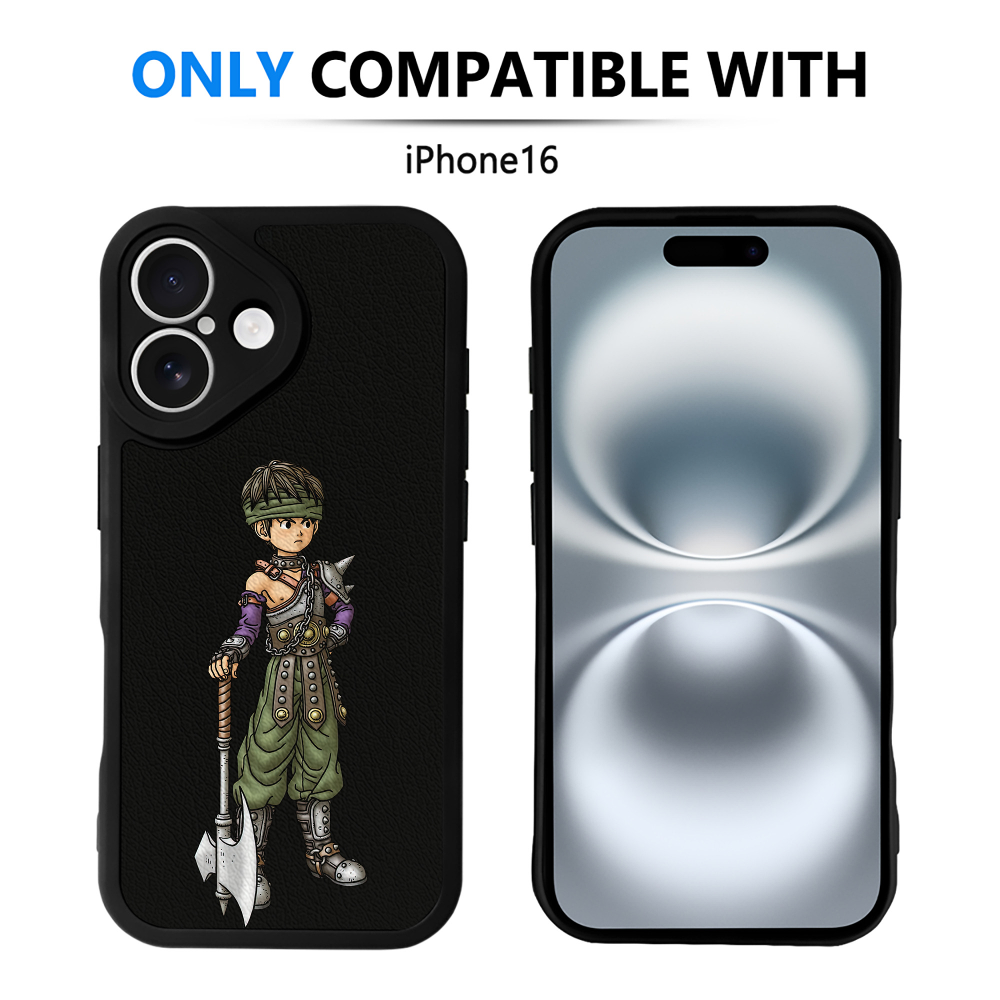（画像用） ドラゴンクエスト Doragon Kuesuto Dragon Quest 【iPhone 16シリーズ対応】シリコンスマホケース（レザー調） 材質：シリコン